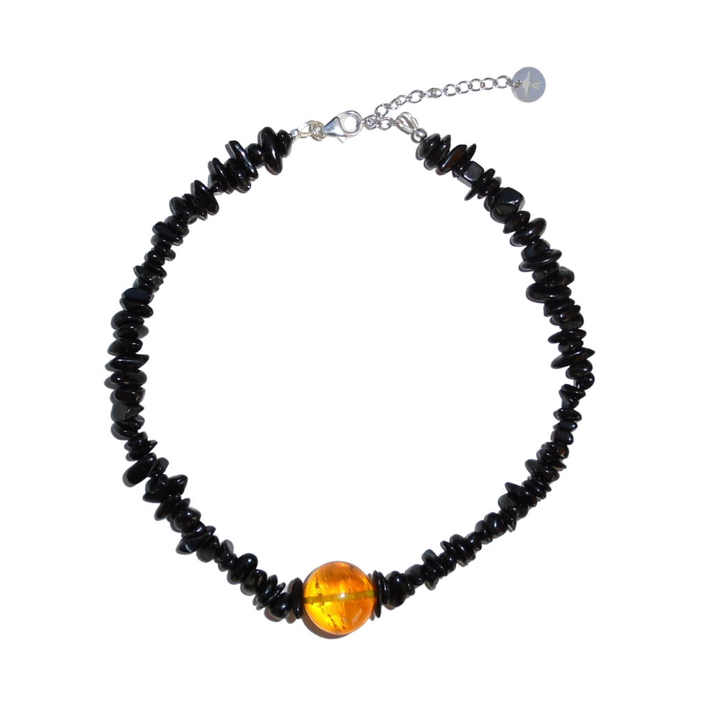 Fossil Choker - Amber & Black Tourmaline - Arcanum LA