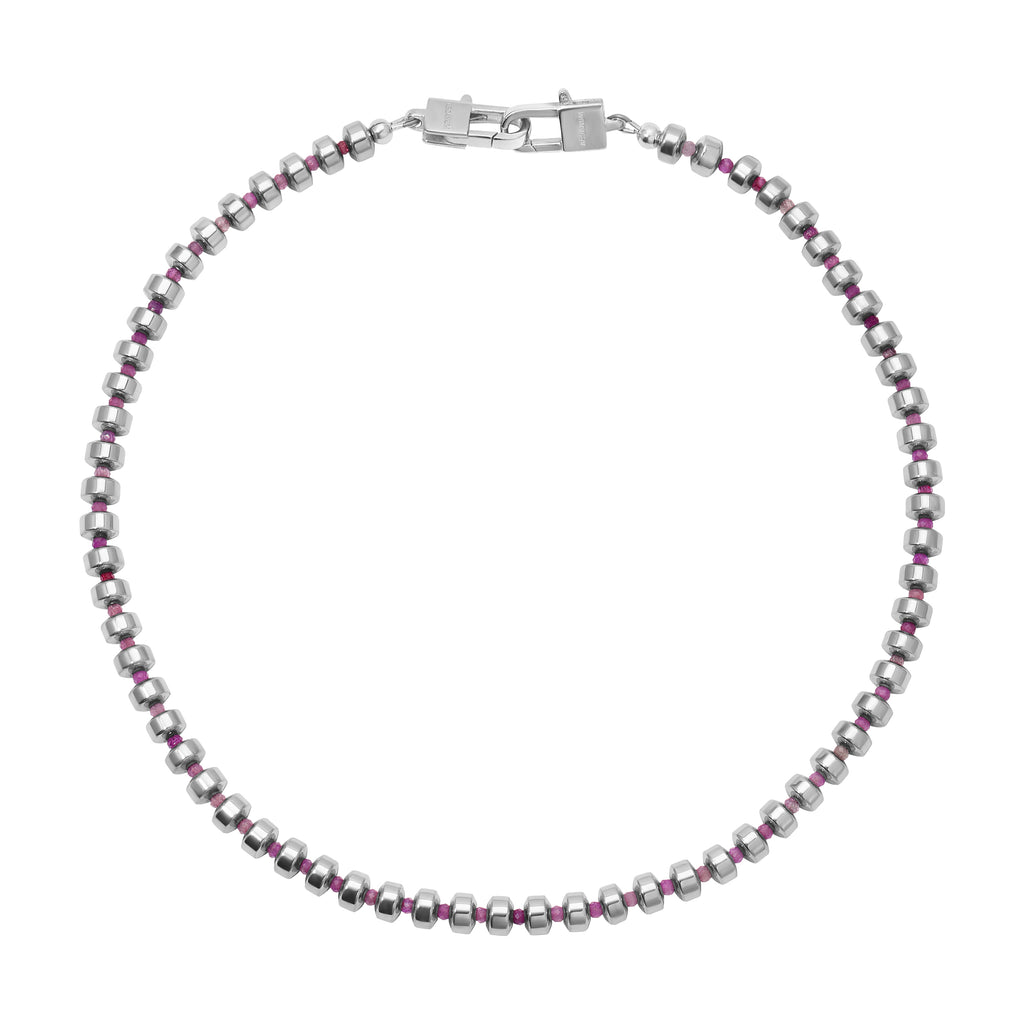 Fishscale Clasp - Pink Tourmaline & Hematite - Arcanum LA