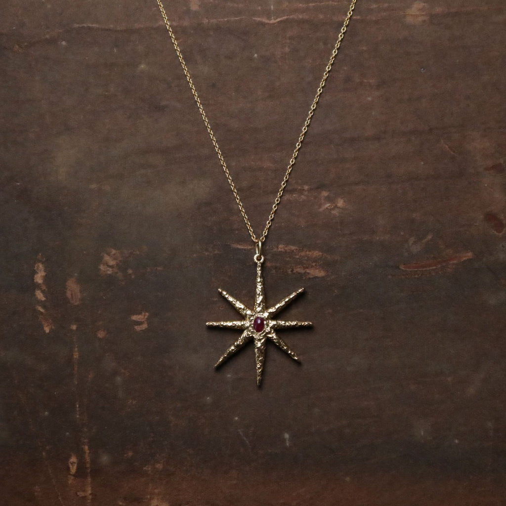 8STAR NECKLACE - RUBY / GOLD