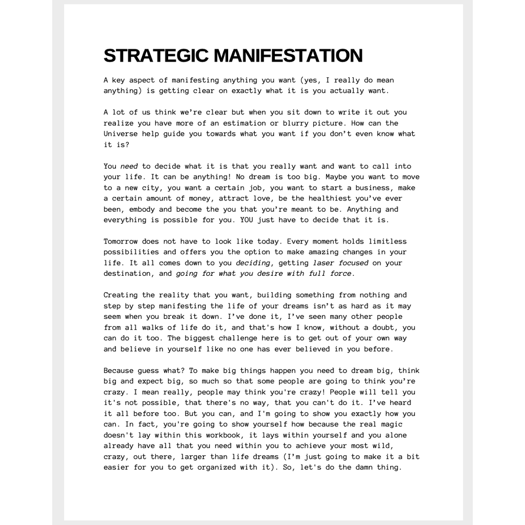 Manifestation Roadmap Coaching Guide - Arcanum LA